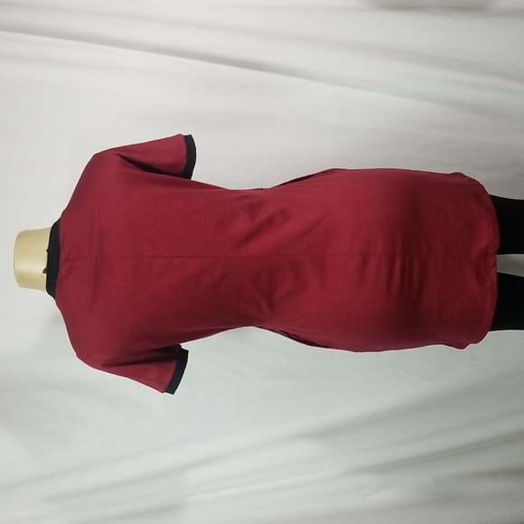 MIDNIGHT HOUR BURGUNDY  & BLACK SKULL DRESS WITH POCKETS SIZE SML - Picture 5 of 8